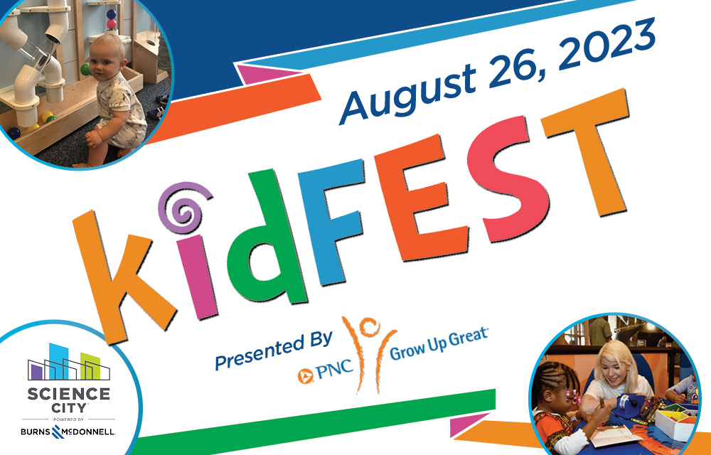 Logo for PNC's kidFEST 2023. Includes the Science City and PNC logos.
